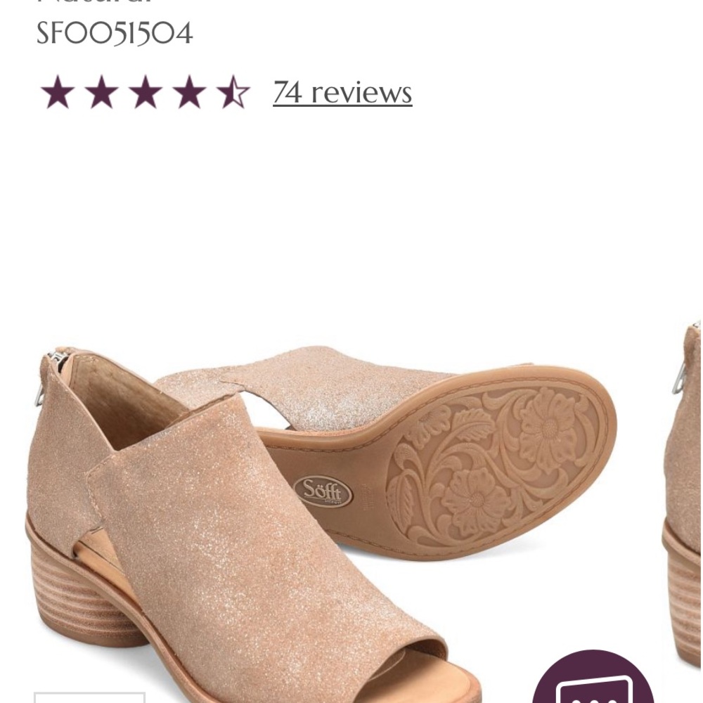 Sofft Tan Sandals with Peep-Toe Design